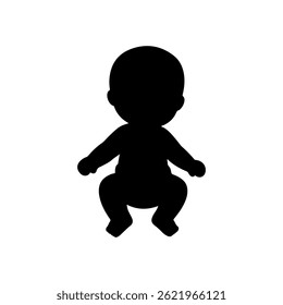 Baby boy silhueta ícone vetor projeto plano.