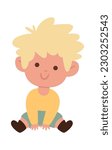 Baby boy sitting Vector Illustration