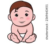 Baby boy sitting vector image