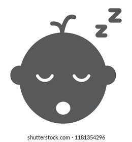 Baby Boy Sleep Glyph Icon, Child And Sleep, Kid Sign, Vector Graphics, A Solid Pattern On A White Background, Eps 10.