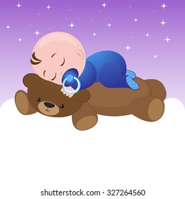 The baby boy sleeps