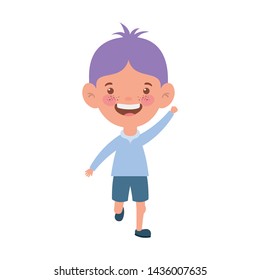 baby boy standing smiling on white background