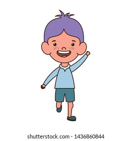baby boy standing smiling on white background