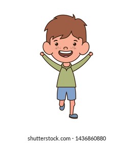 baby boy standing smiling on white background