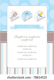 Baby boy stickers collection on card