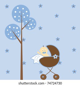 Baby Boy in Stroller
