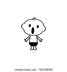 Baby boy surprised icon. Baby element icon. Premium quality graphic design icon. Signs, outline symbols collection icon for websites, web design, mobile app, info graphics on white background
