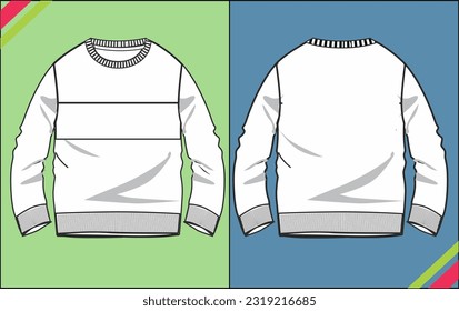 BABY BOY SWEATSHIRT CUT AND SEW TEE FLAT SKETCH FASHION TEMPLATE TECHNICAL ILLUSTRATION