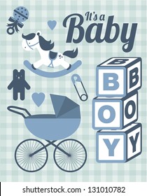 it's a baby boy template vector/illustration