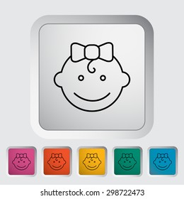 Baby boy thin line flat vector related icon set for web and mobile applications. It can be used as - logo, pictogram, icon, infographic element. Vector Illustration. 