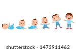 baby boy to toddler life cycle vector