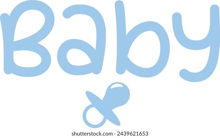 Baby boy typography design on plain white transparent isolated background for card, shirt, hoodie, sweatshirt, apparel, tag, mug, icon, poster or badge