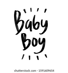 Baby boy typography print card design