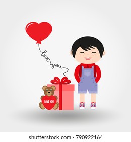 Baby boy. Valentine S Day. Icon. Vector. Flat.