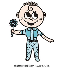 Baby boy. Vector illustration.