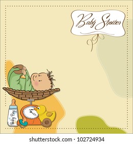 baby boy weighed on the scale