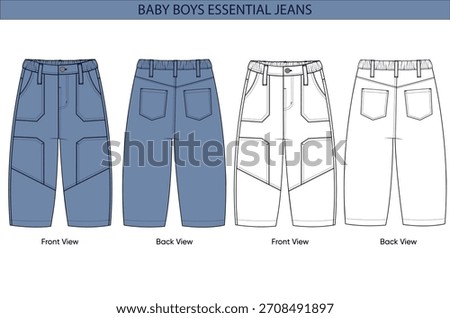 Baby Boys Essential Jeans Vector Flat