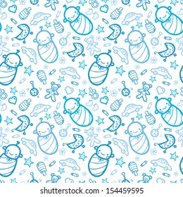 Baby boys seamless pattern background