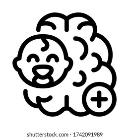 baby brain icon vector. baby brain sign. isolated contour symbol illustration