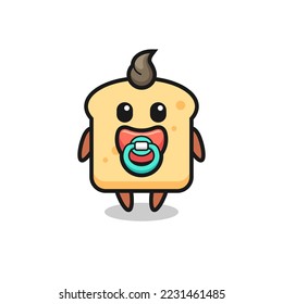baby bread cartoon character with pacifier , cute style design for t shirt, sticker, logo element