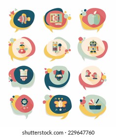baby bubble speech banner design flat background set, eps10