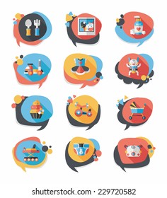 baby bubble speech banner design flat background set, eps10