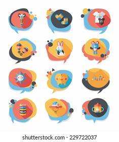 baby bubble speech banner design flat background set, eps10