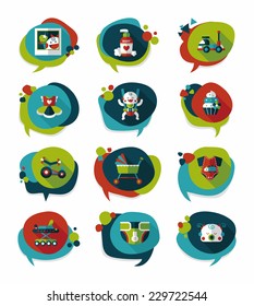 baby bubble speech banner design flat background set, eps10