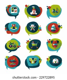baby bubble speech banner design flat background set, eps10
