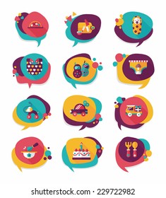 baby bubble speech banner design flat background set, eps10