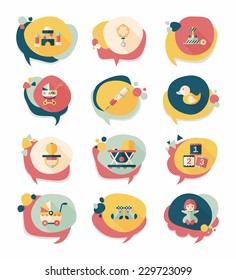 baby bubble speech banner design flat background set, eps10