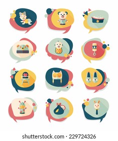 baby bubble speech banner design flat background set, eps10