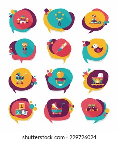 baby bubble speech banner design flat background set, eps10