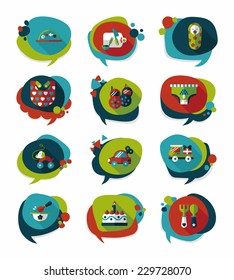 baby bubble speech banner design flat background set, eps10