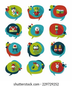 baby bubble speech banner design flat background set, eps10