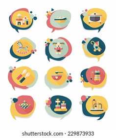 baby bubble speech banner design flat background set, eps10