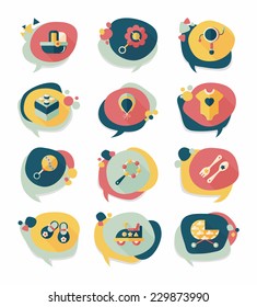 baby bubble speech banner design flat background set, eps10