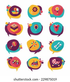 baby bubble speech banner design flat background set, eps10