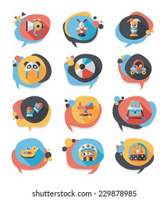 baby bubble speech banner design flat background set, eps10