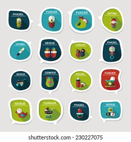 baby bubble speech banner design flat background set, eps10