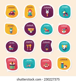 baby bubble speech banner design flat background set, eps10