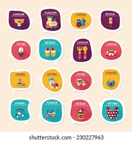 baby bubble speech banner design flat background set, eps10