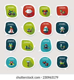 baby bubble speech banner design flat background set, eps10