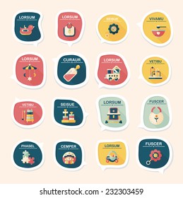 baby bubble speech banner design flat background set, eps10, dummy text