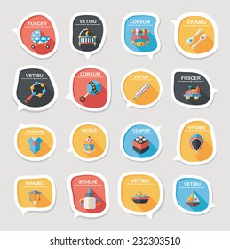 baby bubble speech banner design flat background set, eps10, dummy text