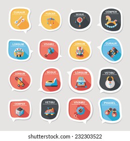 baby bubble speech banner design flat background set, eps10, dummy text