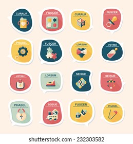 baby bubble speech banner design flat background set, eps10, dummy text