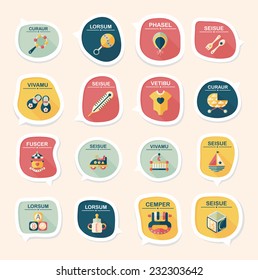 baby bubble speech banner design flat background set, eps10, dummy text
