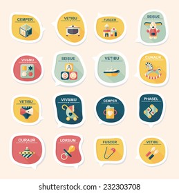 baby bubble speech banner design flat background set, eps10, dummy text