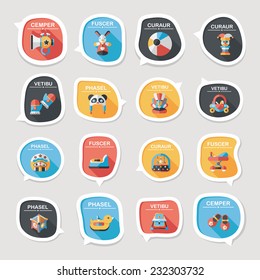 baby bubble speech banner design flat background set, eps10, dummy text